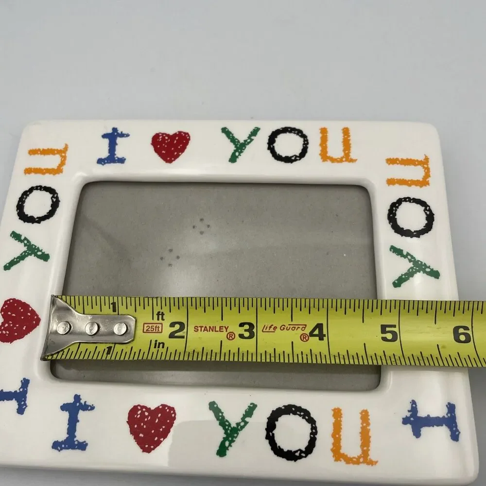 Vintage 90’s Fetco Ceramic 4x6 Photo Frame, I Love You Mother's Day Freestanding